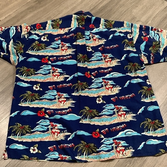 Big Dogs Hawaiian Big Kahuna All Over Print Navy Short Sleeve Button Up Shirt - Picture 12 of 12